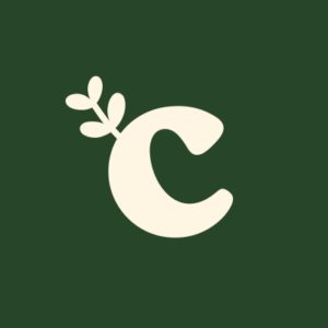 Logotipo do Castelo Conta en versión reducida: a letra c cun ramallo saíndolle por unha esquina, cor verde